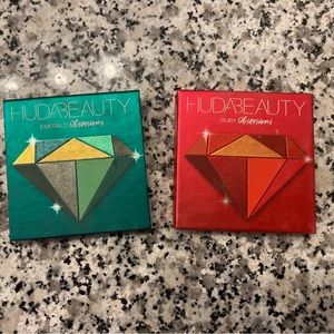 Very lightly used huda beauty emerald and ruby obsessions palettes